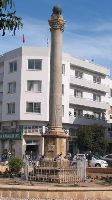 The Venetian column in Ataturk Square, Nicosia, North Cyprus
