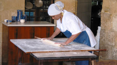 Traditional food preparation at the Buyuk Han (Great Inn), Nicosia, North Cyprus