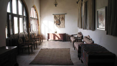 The sitting room in the Eaved House, Nicosia, North Cyprus