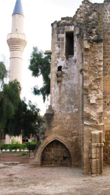 The old and new structures at the Yenicami mosque, Nicosia, North Cyprus