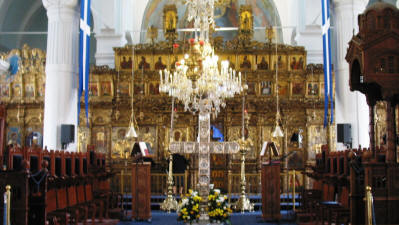 The iconostasis and alter of Phaneromeni church, Nicosia, South Cyprus