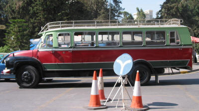 The old Bedford bus used for the tours of south Nicosia, Cyprus