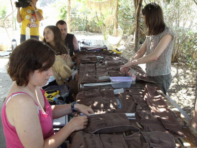 Preparing Kit bags at Alagady