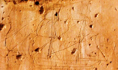 A ship's etching on the wall of St George of the Greeks, Famagusta