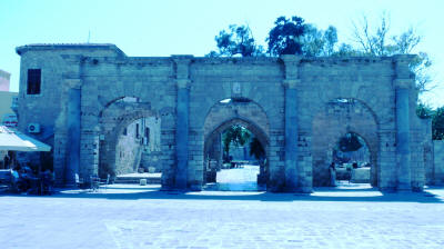 The tripple arched entrance to the Venetian Palace, Famagusta, North Cyprus