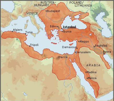 Map of the Ottoman Empire around 1680