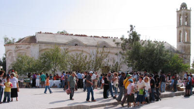 An eco day on the plaza at Buyukkonuk, near Iskele, North Cyprus