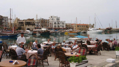 A harbourside cafe at Kyrenia, North Cyprus