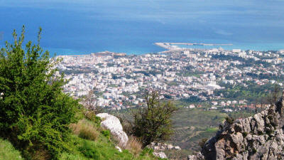 View form St Hilarion Castle, looking over Kyrenia, North cyprus