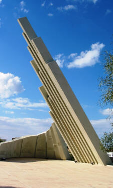 Memorial above the landing beach