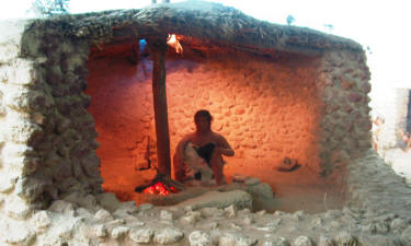 A reproduction of a Vrysi house, which can be seen at Kyrenia castle.