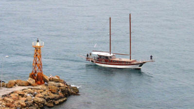 Sailing from Kyrenia harbour, North Cyprus