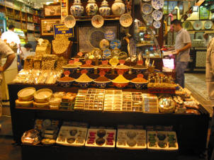 A stall in the Istanbul Spice market