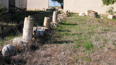 Excavated columns from Enkomi (Alasia), Tuzla, near Famagusta, North Cyprus