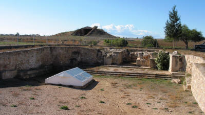 Tomb 47 with Tomb 3 in the background at the Royal Tombs, Salamis, near Famagusta, North Cyprus